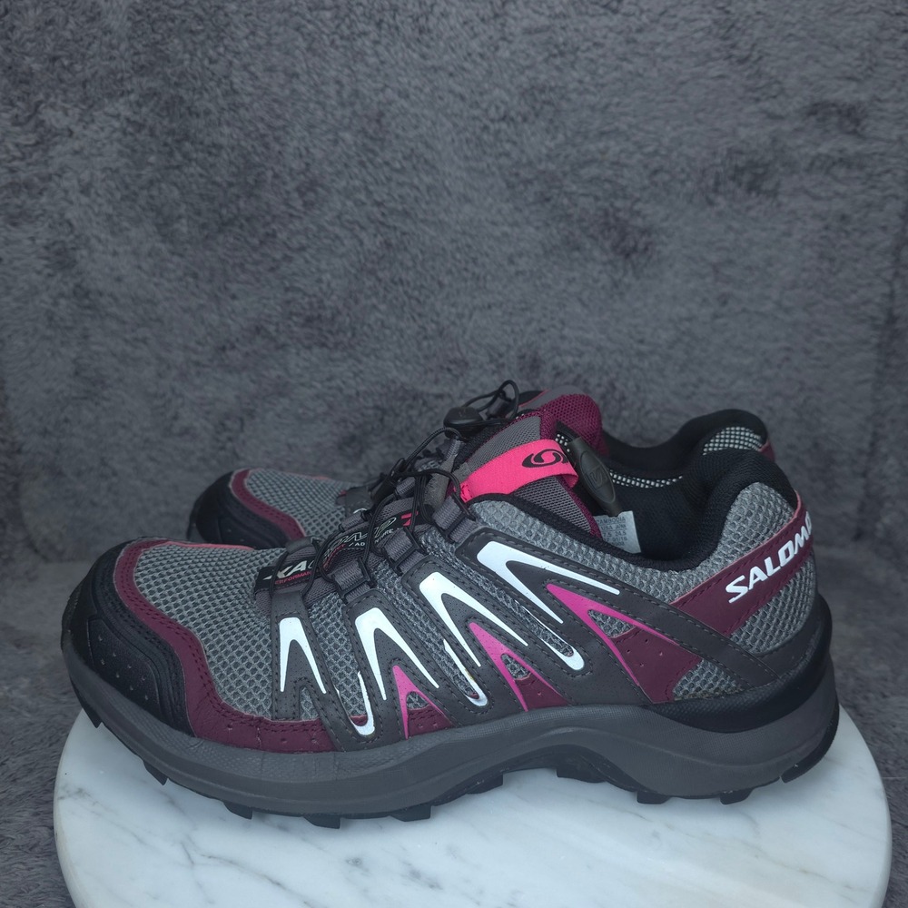 Salomon XA Comp 7 Shoes Womens 7.5 Grey Pink Trail Running Sneakers - Picture 4 of 11